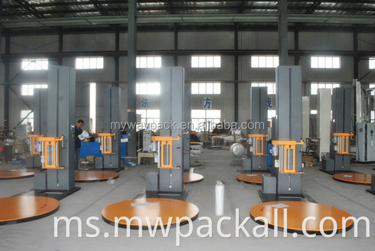 Automatik PLC Control Stretch Filem Pembungkus Palet Pembungkusan Khas untuk Pallet Bulat